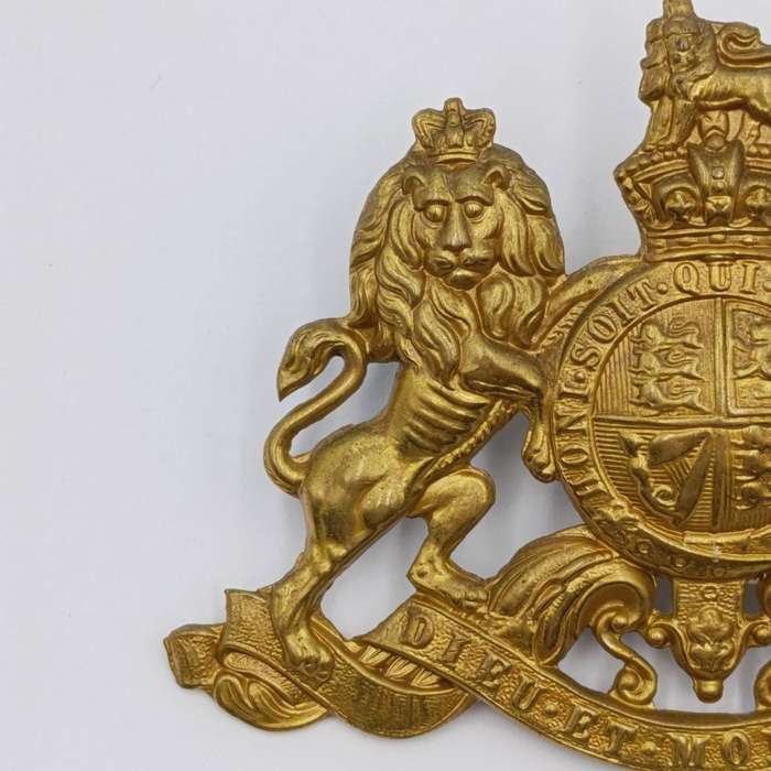 Royal Army Household Cavalry helmet plate badge - no pins and lead filled