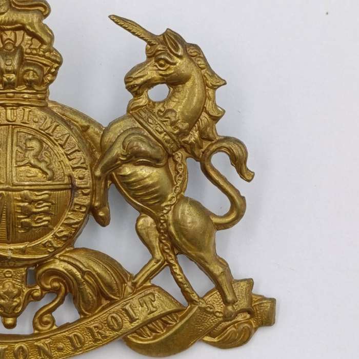 Royal Army Household Cavalry helmet plate badge - no pins and lead filled