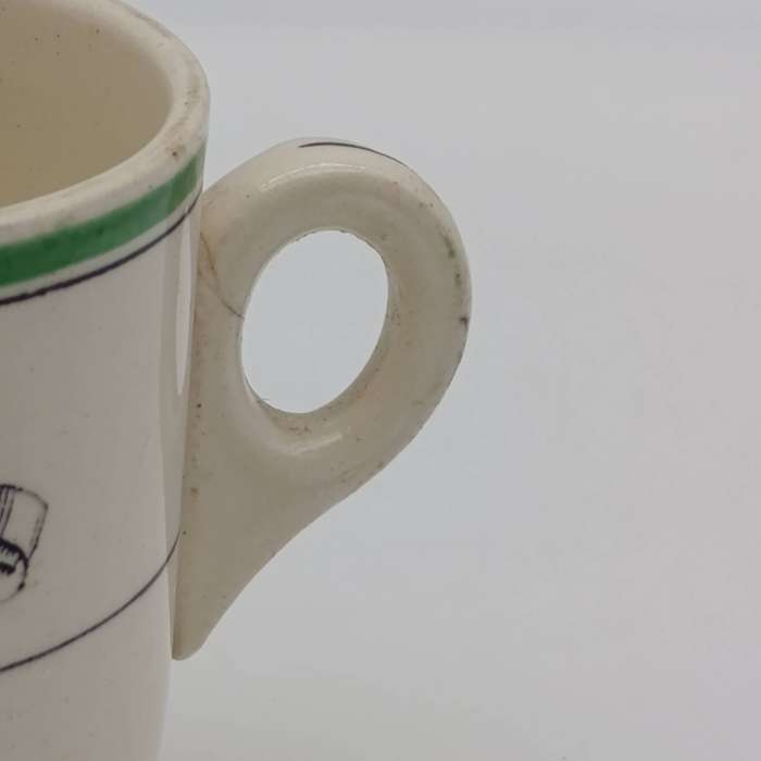 Vintage Hotel Elizabeth porcelain cup and saucer - crack on handle
