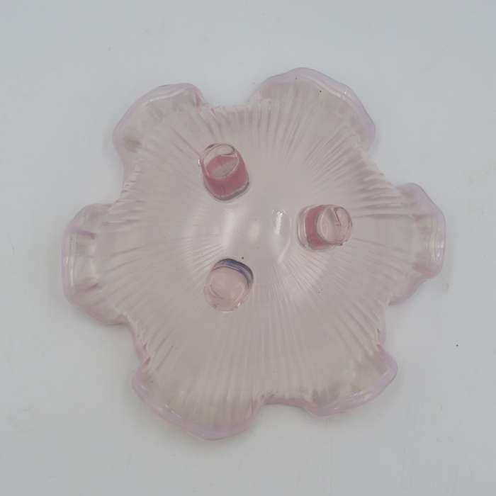 Vintage Pink glass ruffled rim bowl