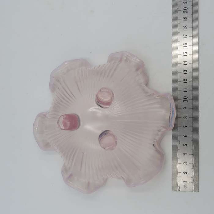 Vintage Pink glass ruffled rim bowl