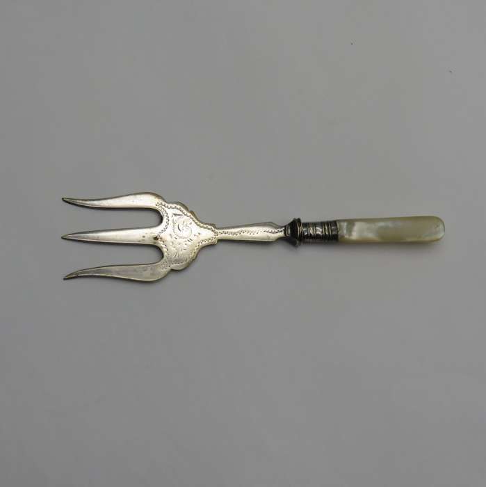 Vintage Silver-plated Cold meats serving fork - In original box