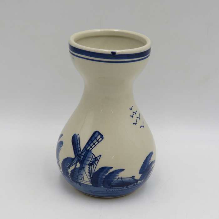 Vintage hand painted Delft flower vase