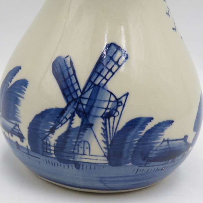 Vintage hand painted Delft flower vase