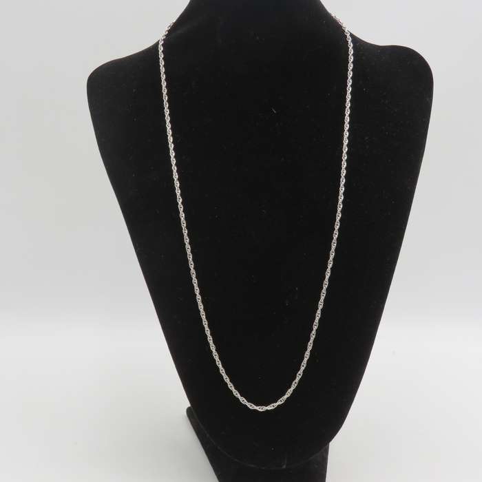 Vintage sterling silver rope chain necklace - weighs 9,2g