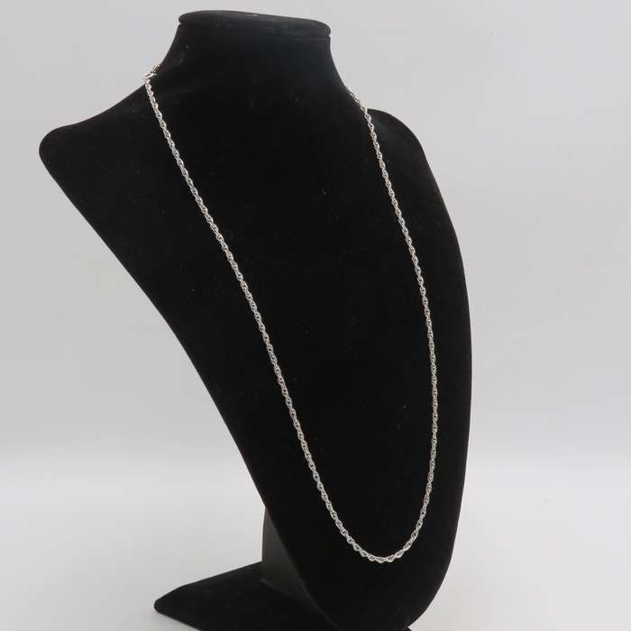 Vintage sterling silver rope chain necklace - weighs 9,2g