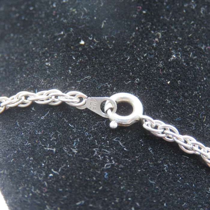 Vintage sterling silver rope chain necklace - weighs 9,2g