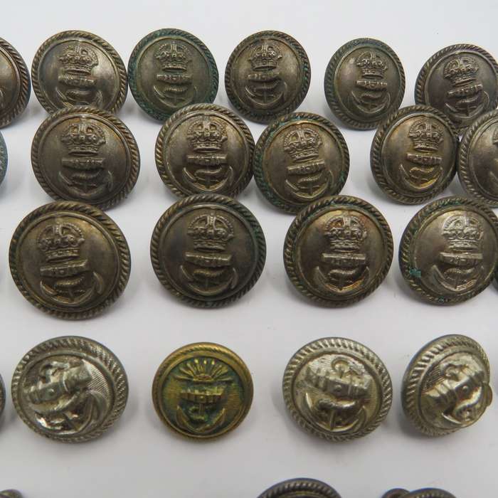 Lot of 38 Royal Navy uniform buttons