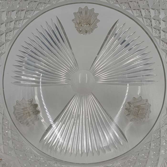 Vintage Crystal glass fruit bowl - small chips