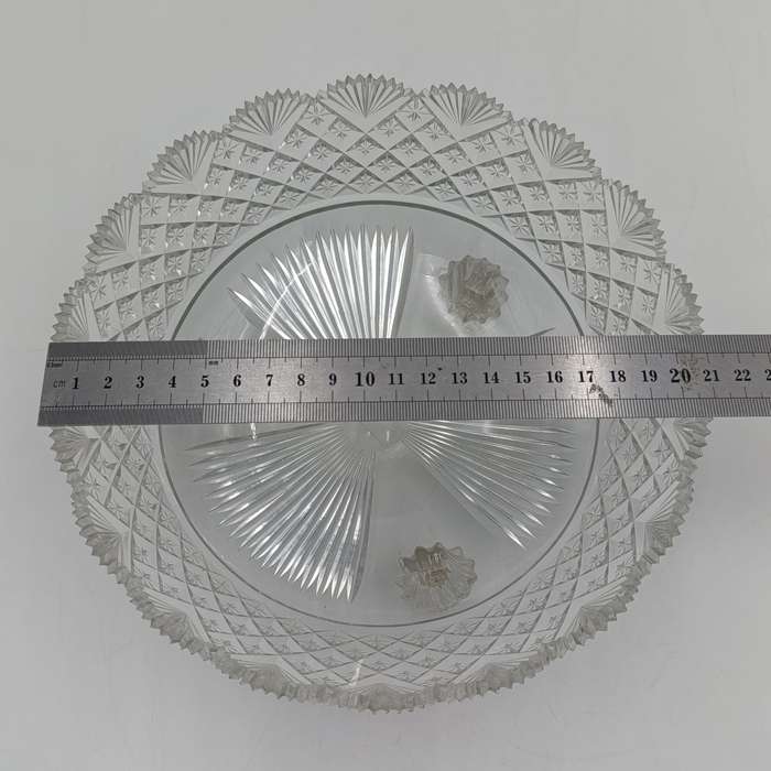 Vintage Crystal glass fruit bowl - small chips