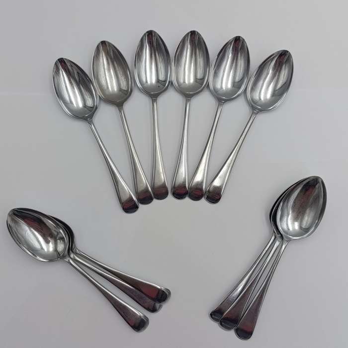 Lot of 12 vintage Chromoid Nickle silver table spoons