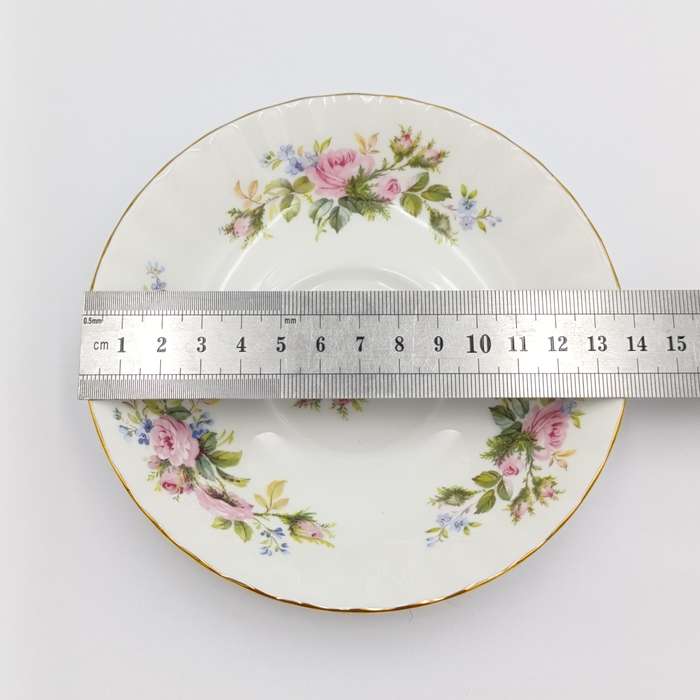 Vintage Royal Albert Moss Rose porcelain trio
