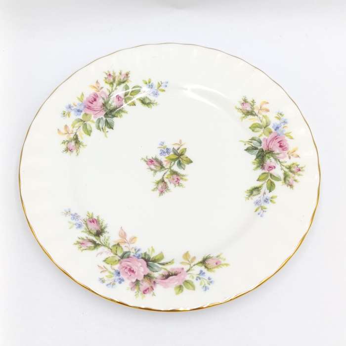 Vintage Royal Albert Moss Rose porcelain trio