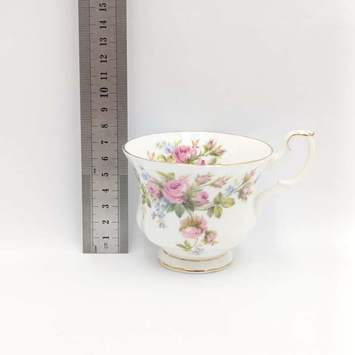 Vintage Royal Albert Moss Rose porcelain trio