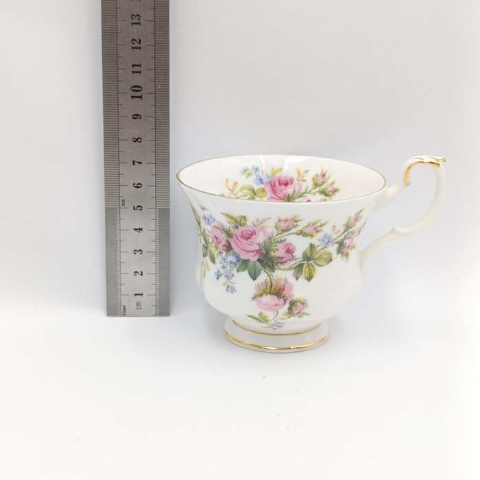 Vintage Royal Albert Moss Rose porcelain trio