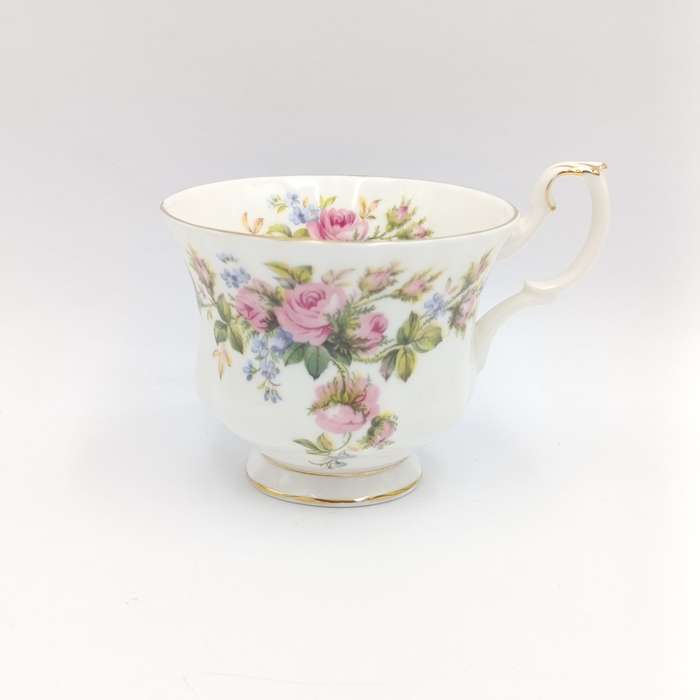 Vintage Royal Albert Moss Rose porcelain trio