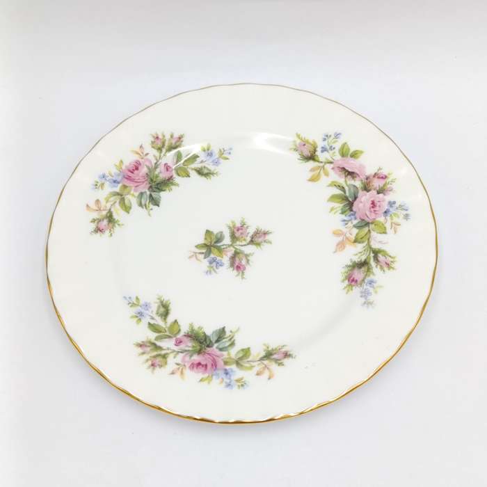 Vintage Royal Albert Moss Rose porcelain trio