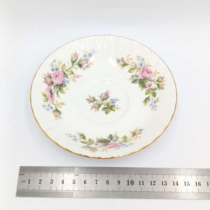 Vintage Royal Albert Moss Rose porcelain trio