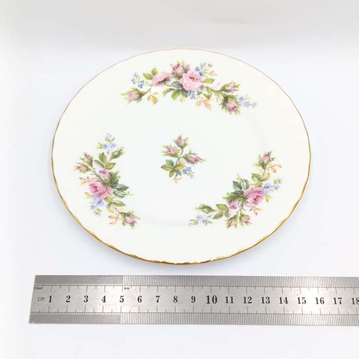 Vintage Royal Albert Moss Rose porcelain trio