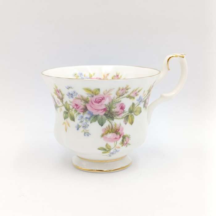 Vintage Royal Albert Moss Rose porcelain trio