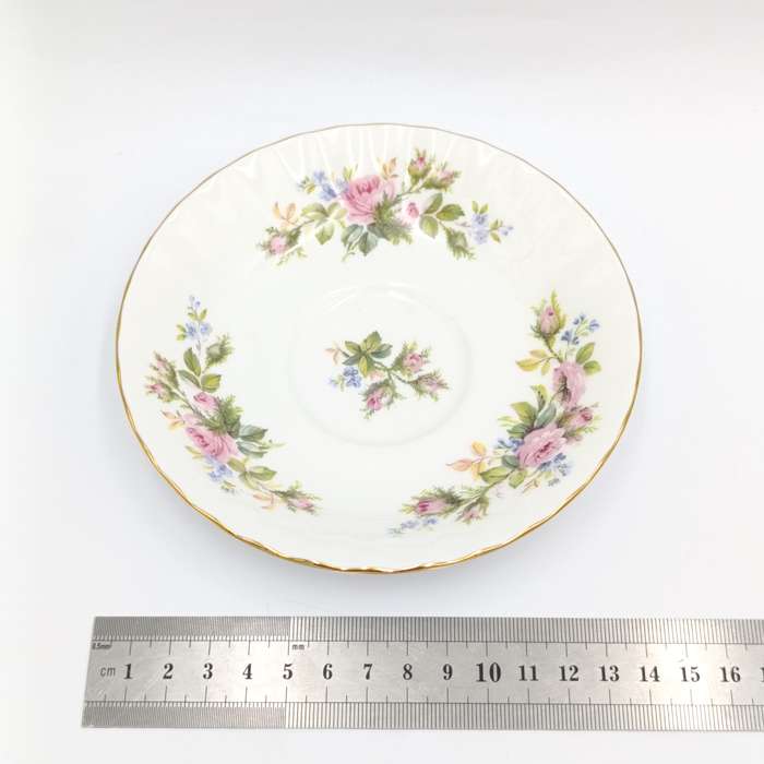 Vintage Royal Albert Moss Rose porcelain trio