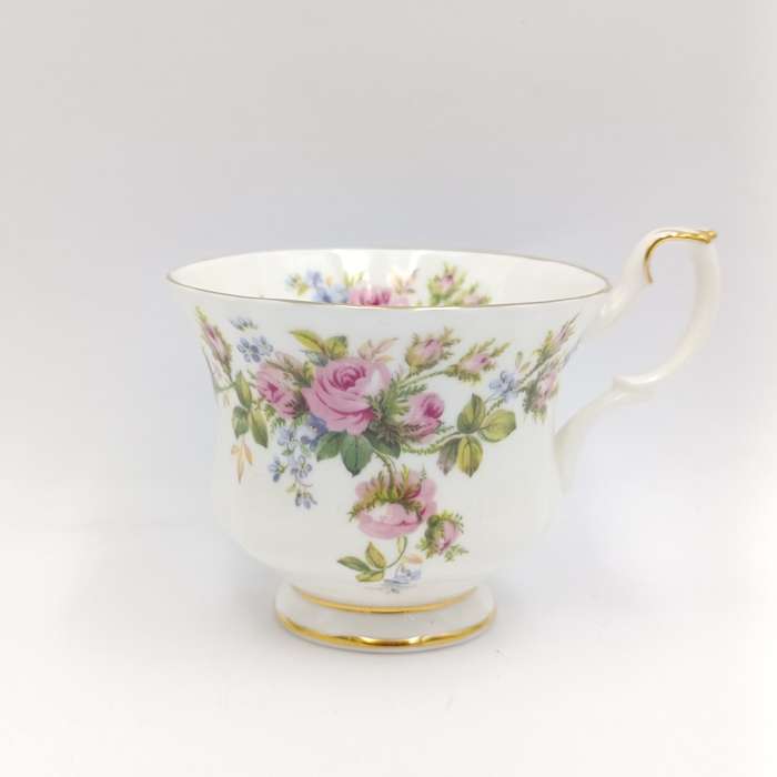 Vintage Royal Albert Moss Rose porcelain trio