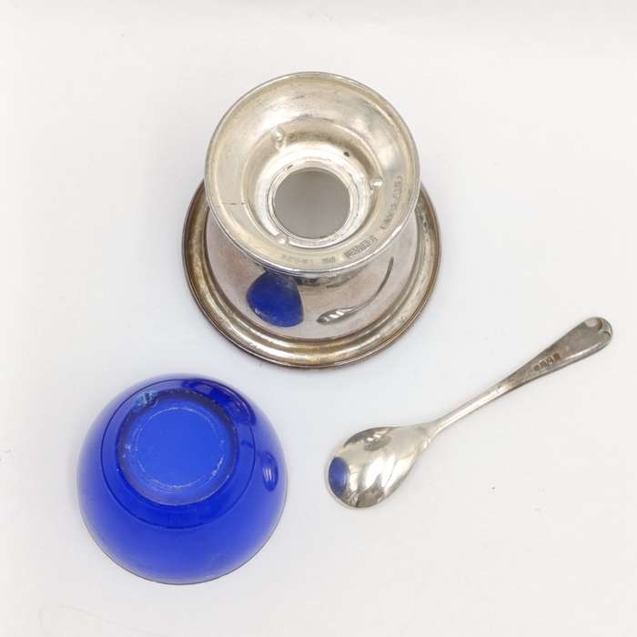 Vintage Silver-plated Mustard pot with spoon