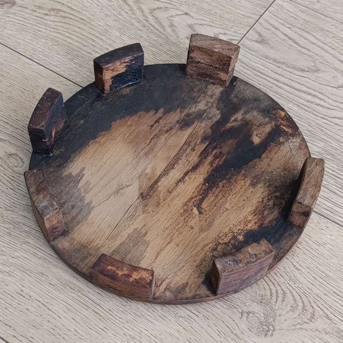 Vintage Castle shaped wooden wine barrel