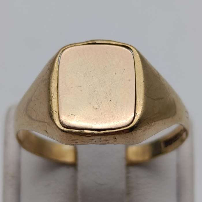9kt Gold Masonic crest ring with rotating crest - weighs 4.8g - size W