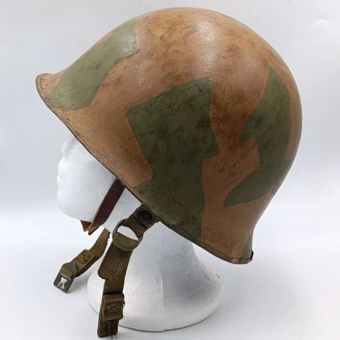 SADF Staaldak helmet - with inner - custom camo paint job 