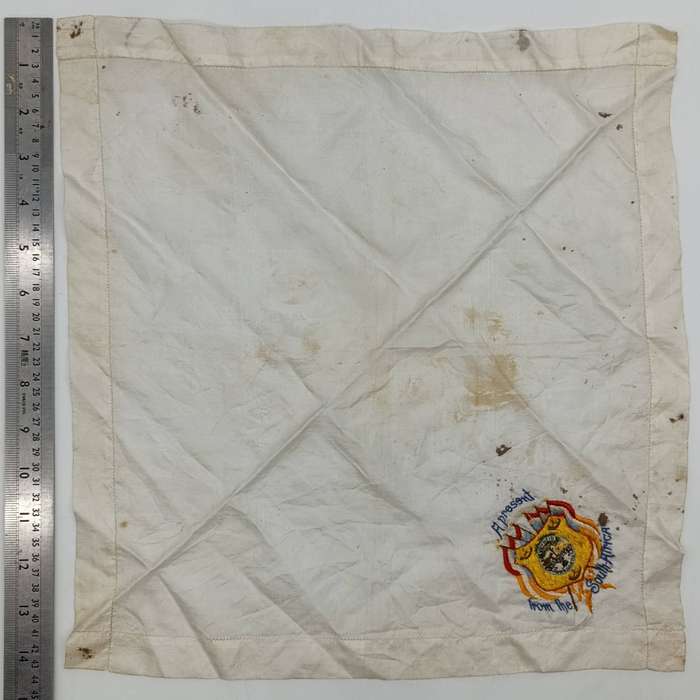 Boer War Orange Free State embroidered silk handkerchief / napkin