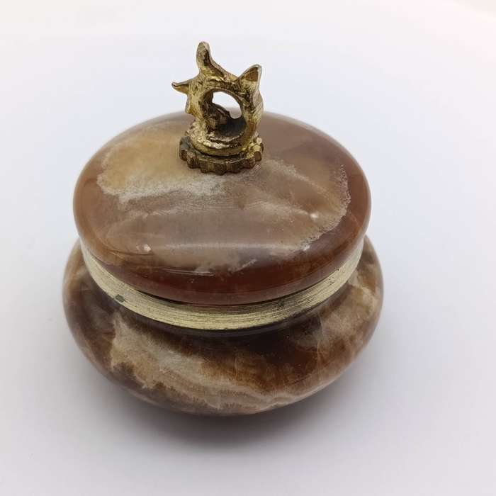 Vintage Italian Alabaster trinket box with lid