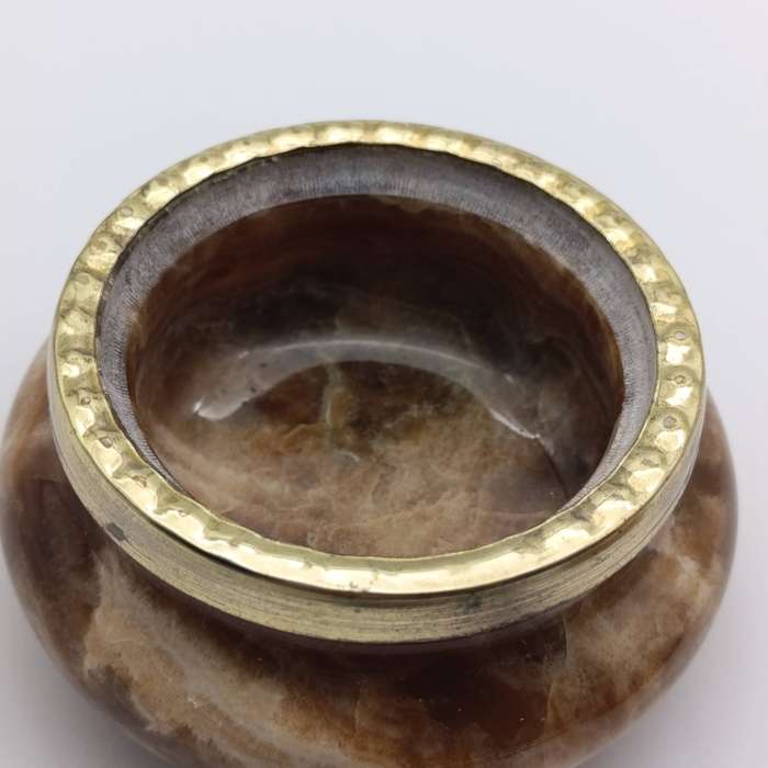 Vintage Italian Alabaster trinket box with lid