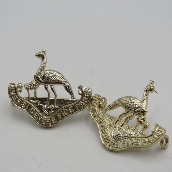 Pair of Northern Rhodesia regiment collar badges