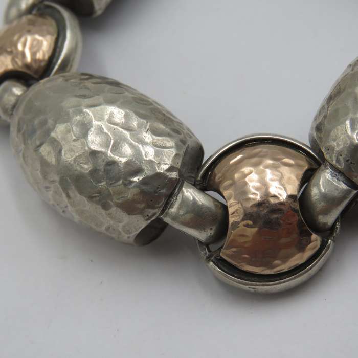 Vintage sterling silver with Rose gold inserts bracelets - weighs 80,6 grams