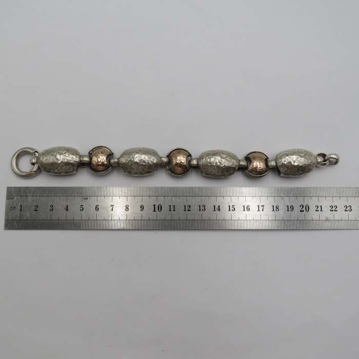 Vintage sterling silver with Rose gold inserts bracelets - weighs 80,6 grams