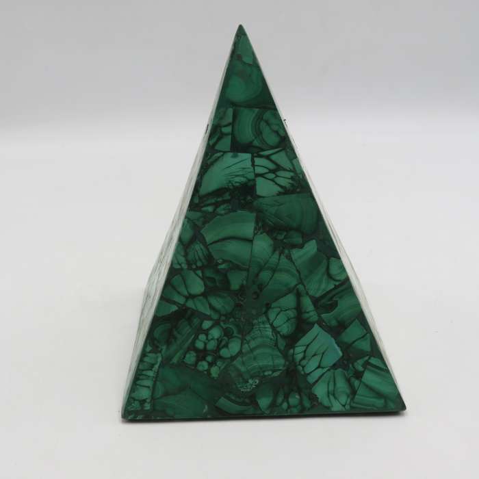 VIntage Malachite stone pyramid sculpture