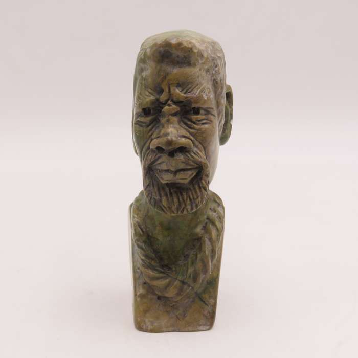 Caleb Samhere Green Opal stone African man carving