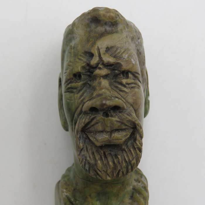 Caleb Samhere Green Opal stone African man carving