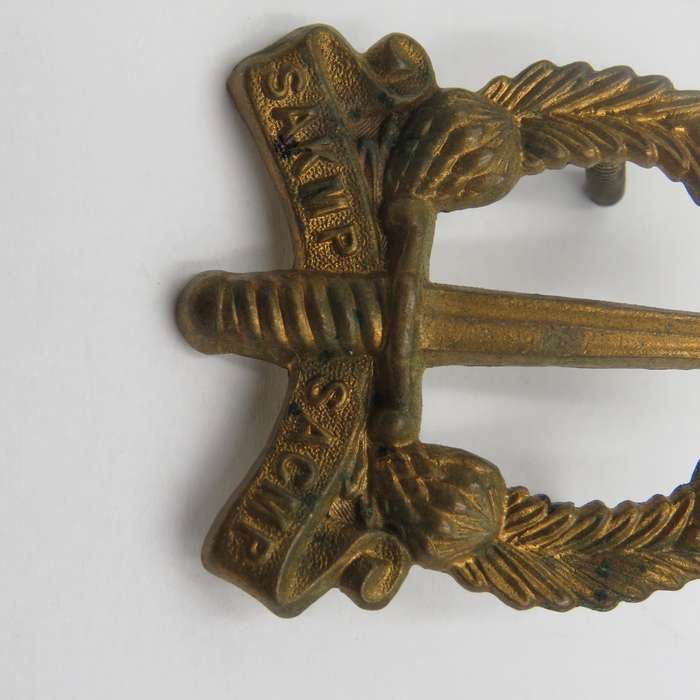 Lot of 2 different SA Corps of Military Police cap badges