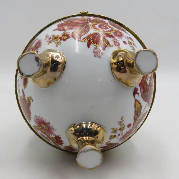 Vintage Hinged porcelain Jewellery / trinket egg on legs