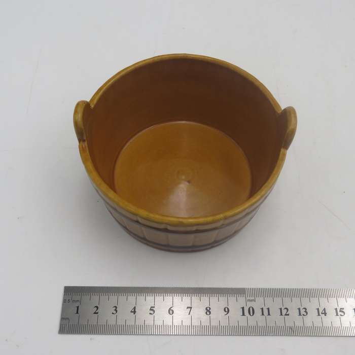 Vintage portuguese ceramic barrel shaped dish with lid