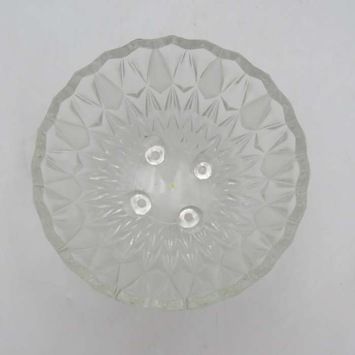 Vintage glass bowl with collection of mini glass vegetables - some has damage