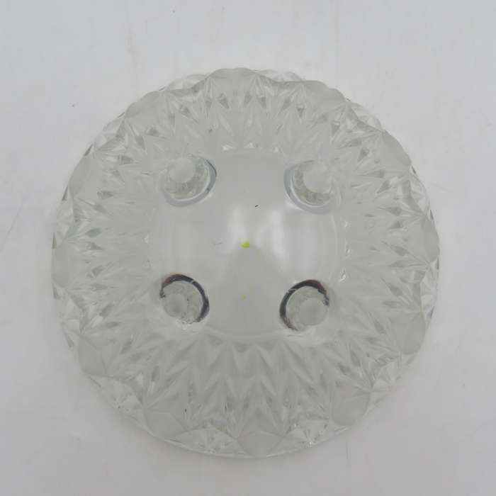Vintage glass bowl with collection of mini glass vegetables - some has damage