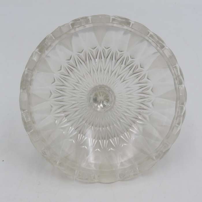 Vintage glass bowl with collection of mini glass vegetables - some has damage