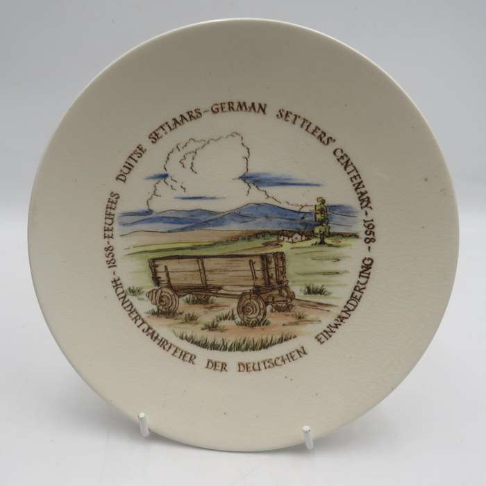 1858-1958 German Settlers Centenary porcelain plate