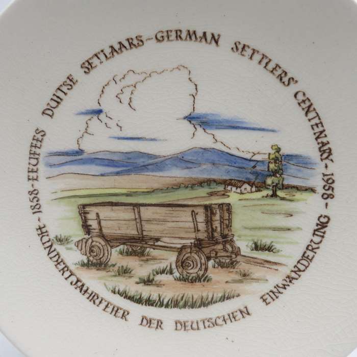 1858-1958 German Settlers Centenary porcelain plate