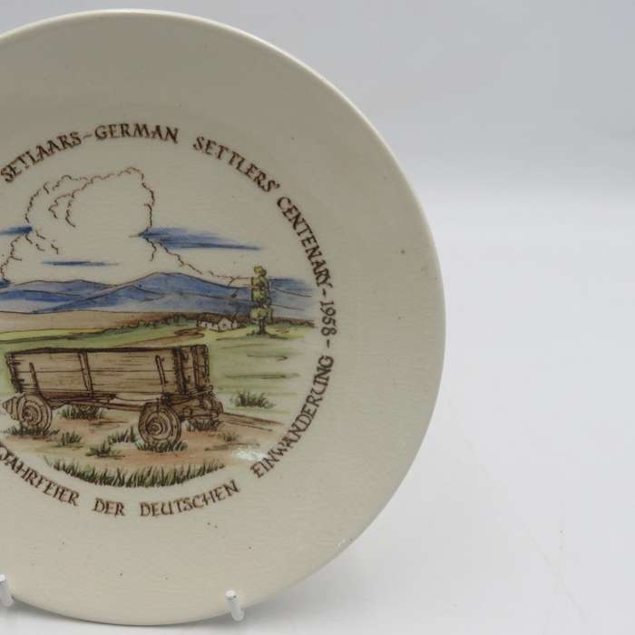 1858-1958 German Settlers Centenary porcelain plate