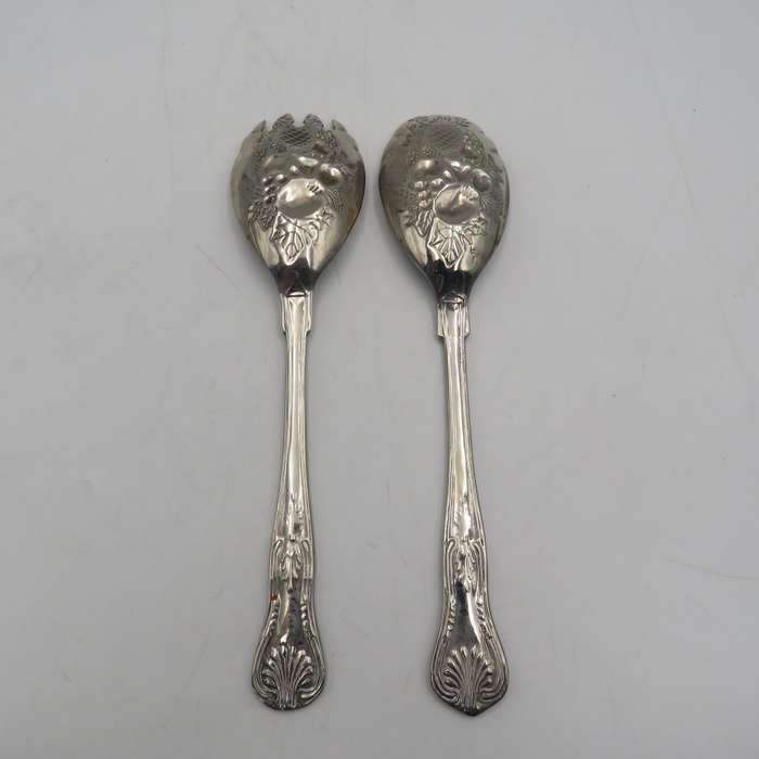 Vintage Silverplated Salad spoon and fork set in box