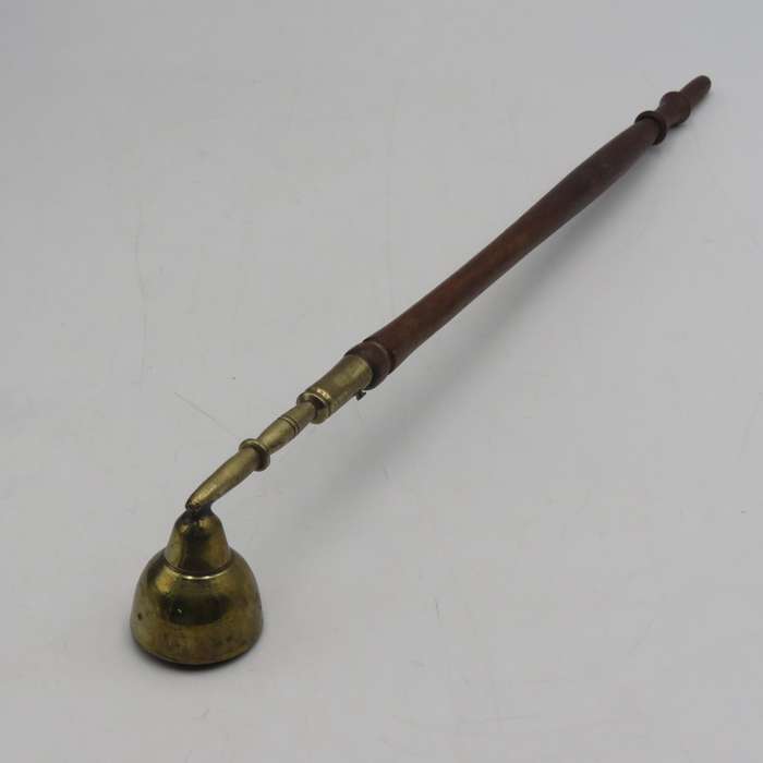 Vintage brass and wood candle snuffer